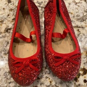 Cat and Jack red glitter shoes- toddler size 11